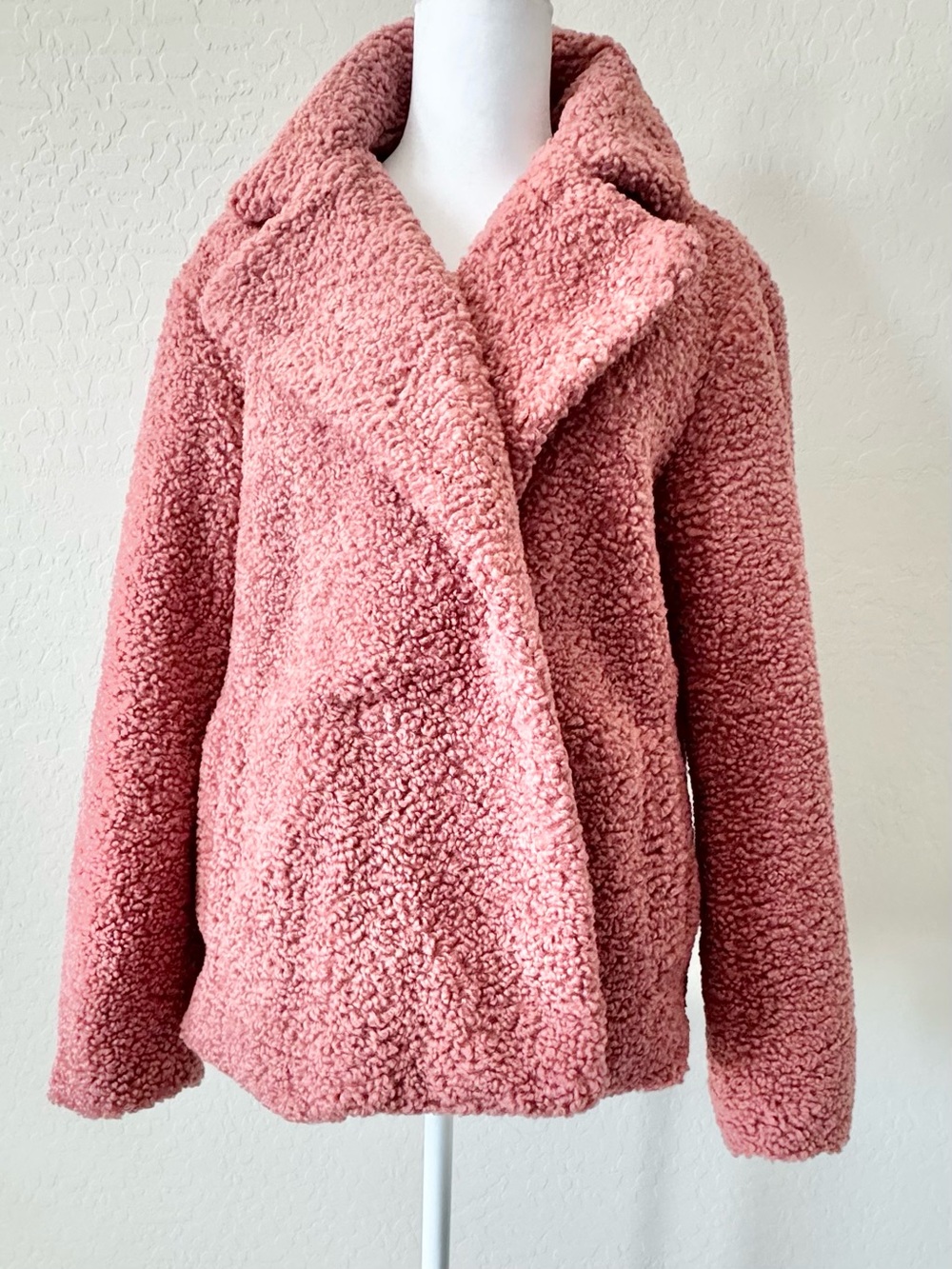 Lauren Conrad Pink Faux Fur Teddy Jacket